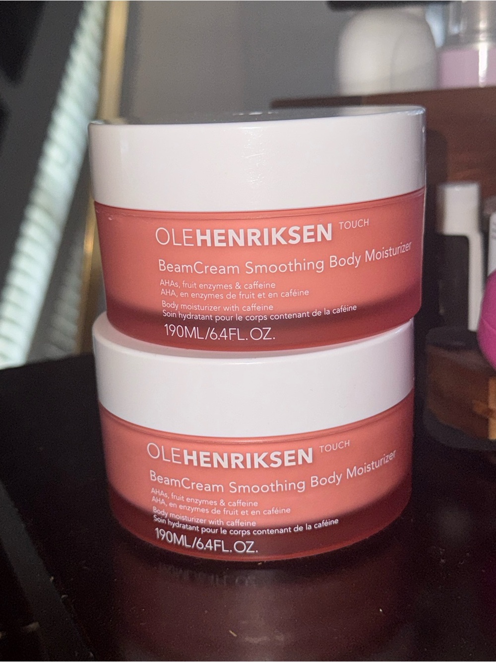 Ole Henriksen BeamCream Smoothing Body Moisturizer — Coral Pink Jar